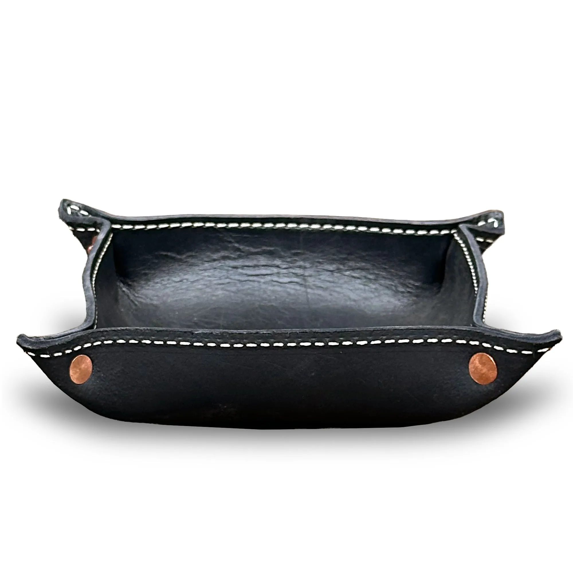 Premium Black Leather Valet Tray