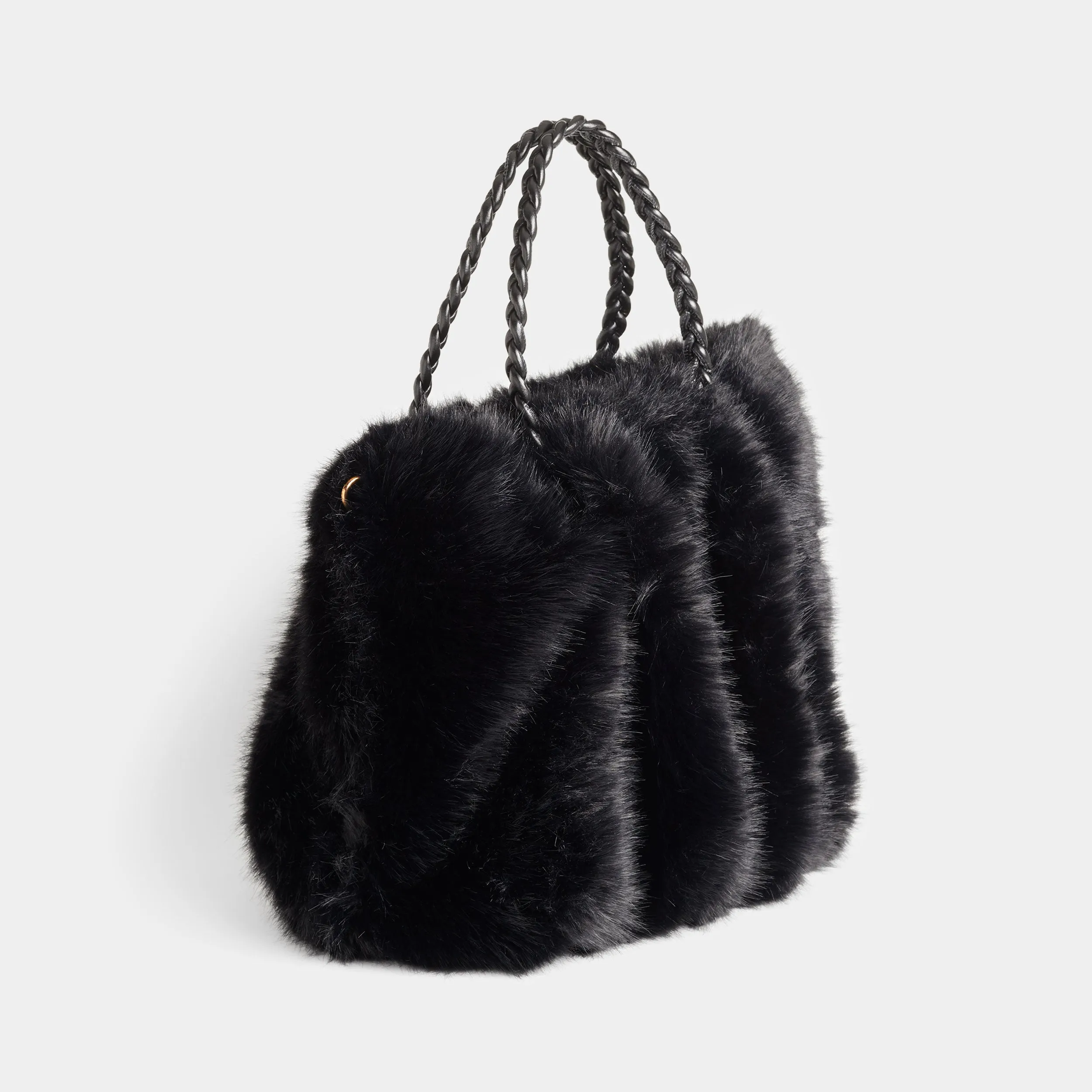 Priscilla Faux Fur Tote - Black