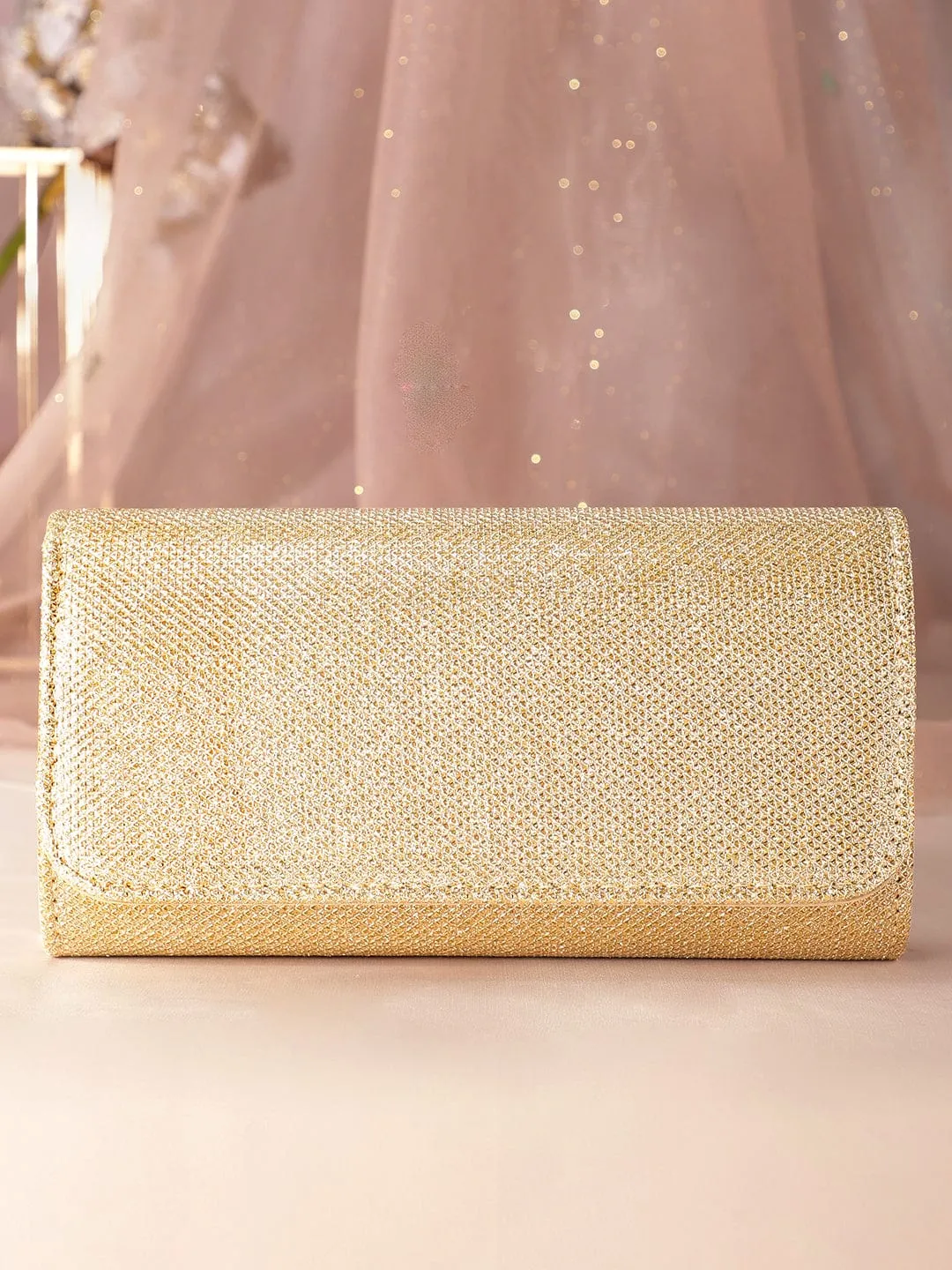 Rubans Enchanting Luminescence Handcrafted Shimmery Clutch Bag