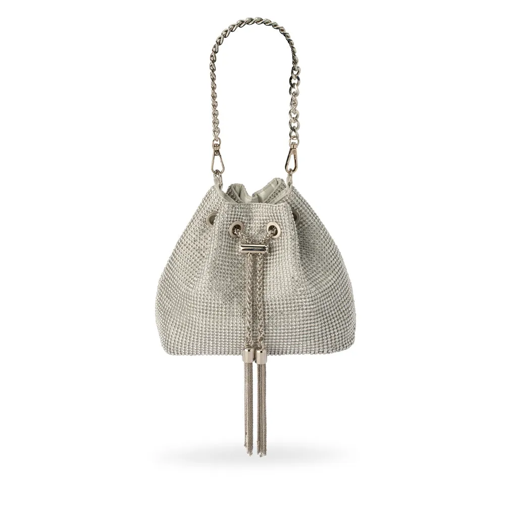 Sylvie Crystal Pouch in Silver