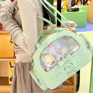 TAVIMART  -  Transparent Kawaii Cute Bow Shoulder Bags Luxury Design Y2k Fashion Ita Bag Casual Sweet Women Ins All Match Purses and Handbags