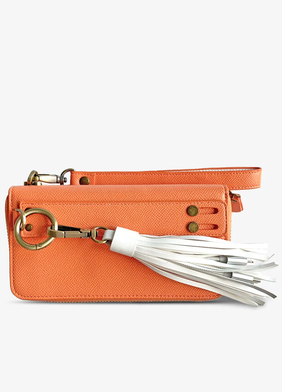 The Luxe Ultimate Wristlet Phone Case in Coral