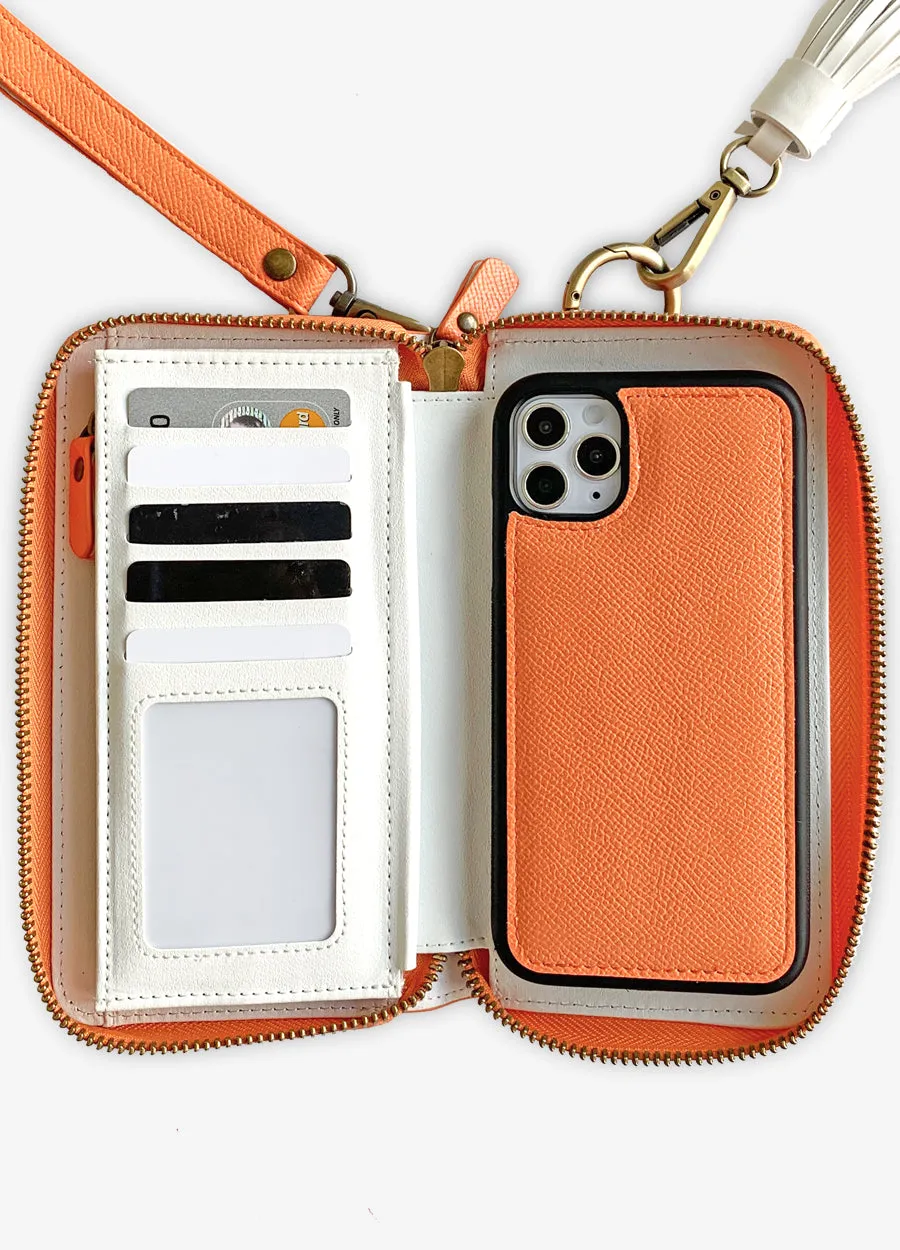 The Luxe Ultimate Wristlet Phone Case in Coral