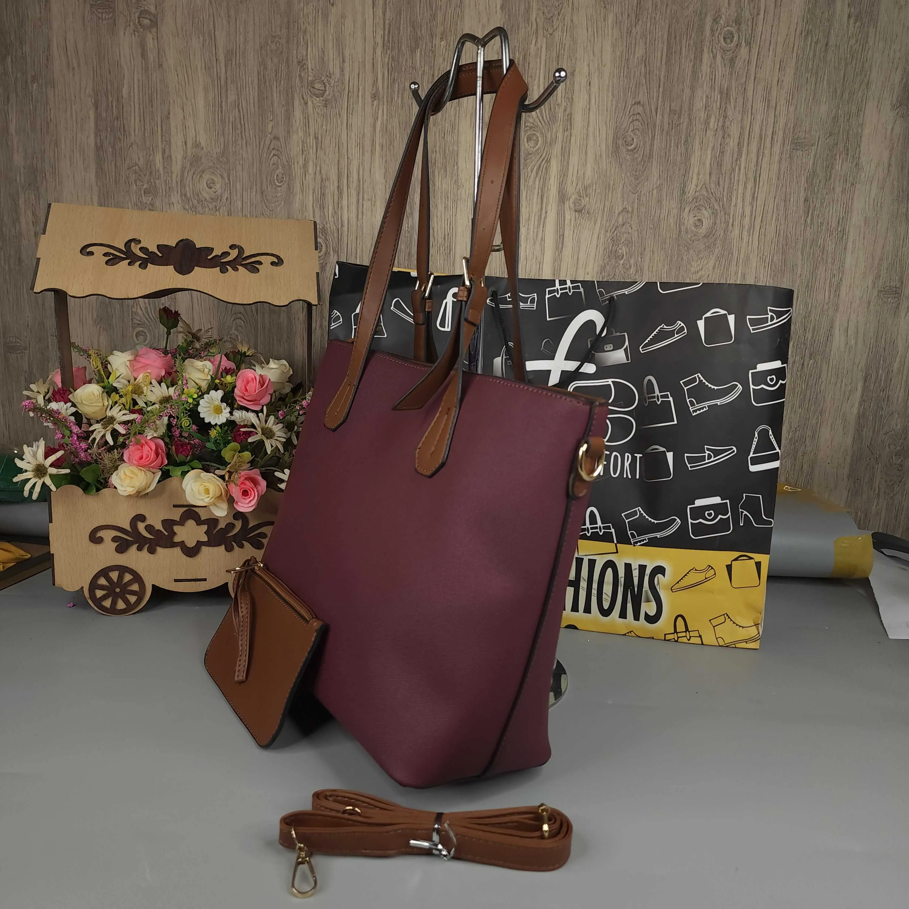 Wine Brown Shoulder Bag