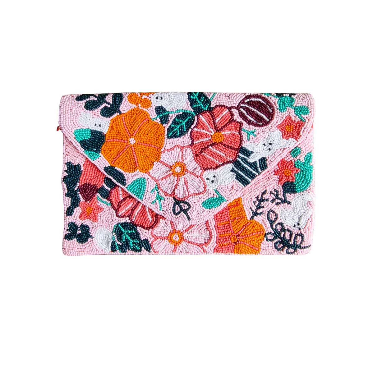 Zoda - Beaded Clutch -Peach