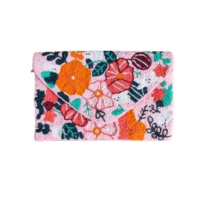 Zoda - Beaded Clutch -Peach